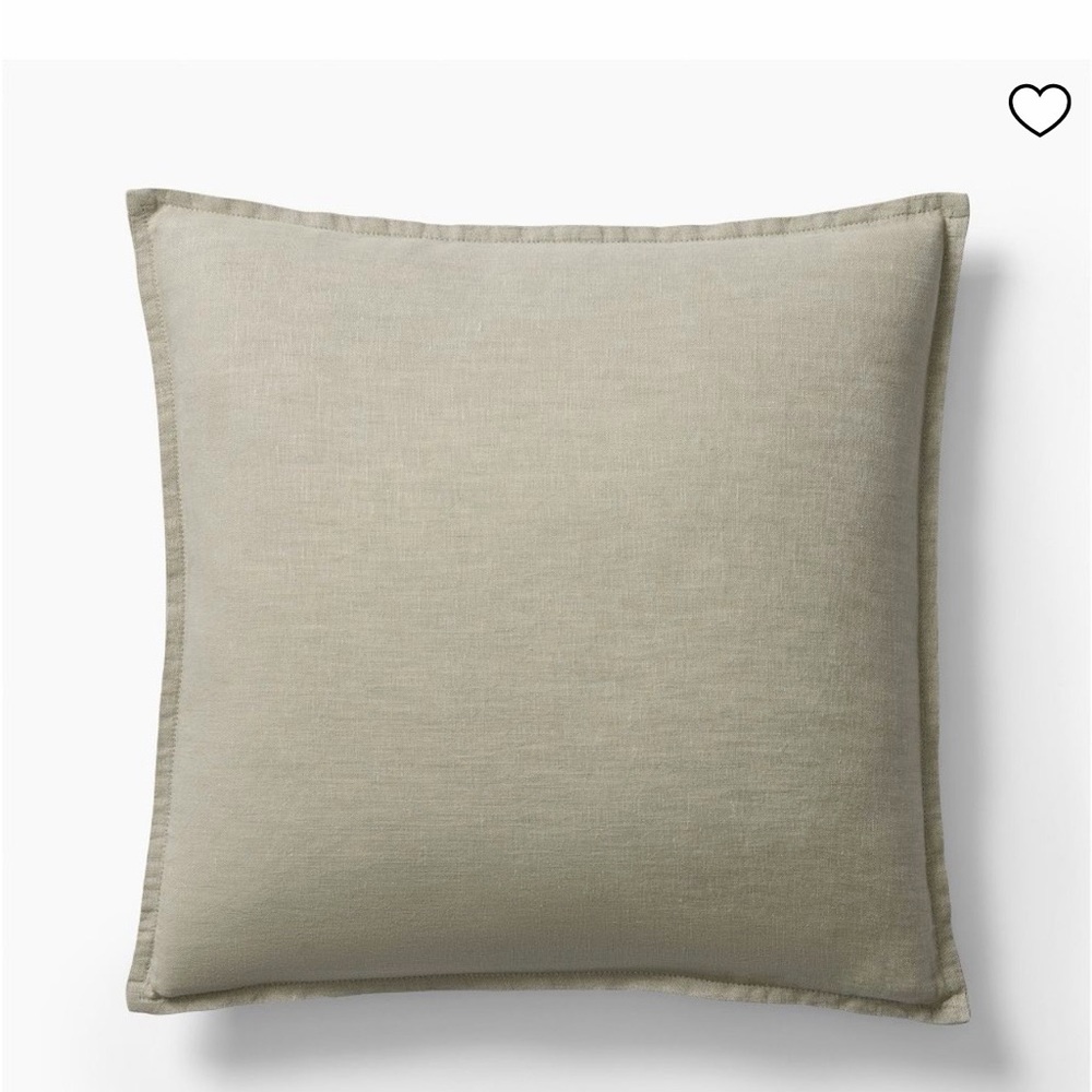 West Elm European Flax Pillow Cover - Mint Green 18x18